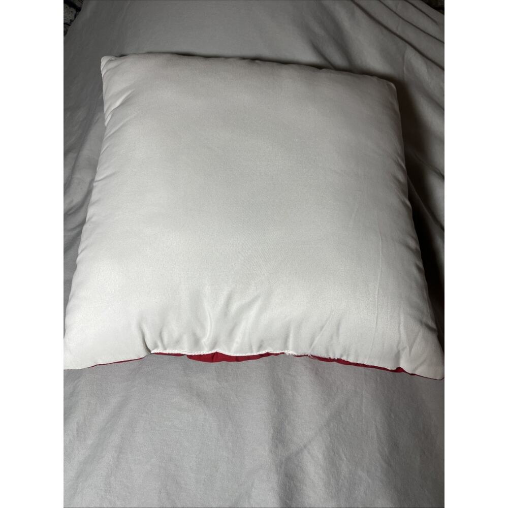 Red White Stripe Throw Pillows Navy Anchor Decor 15”x15” - Picture 2 of 3